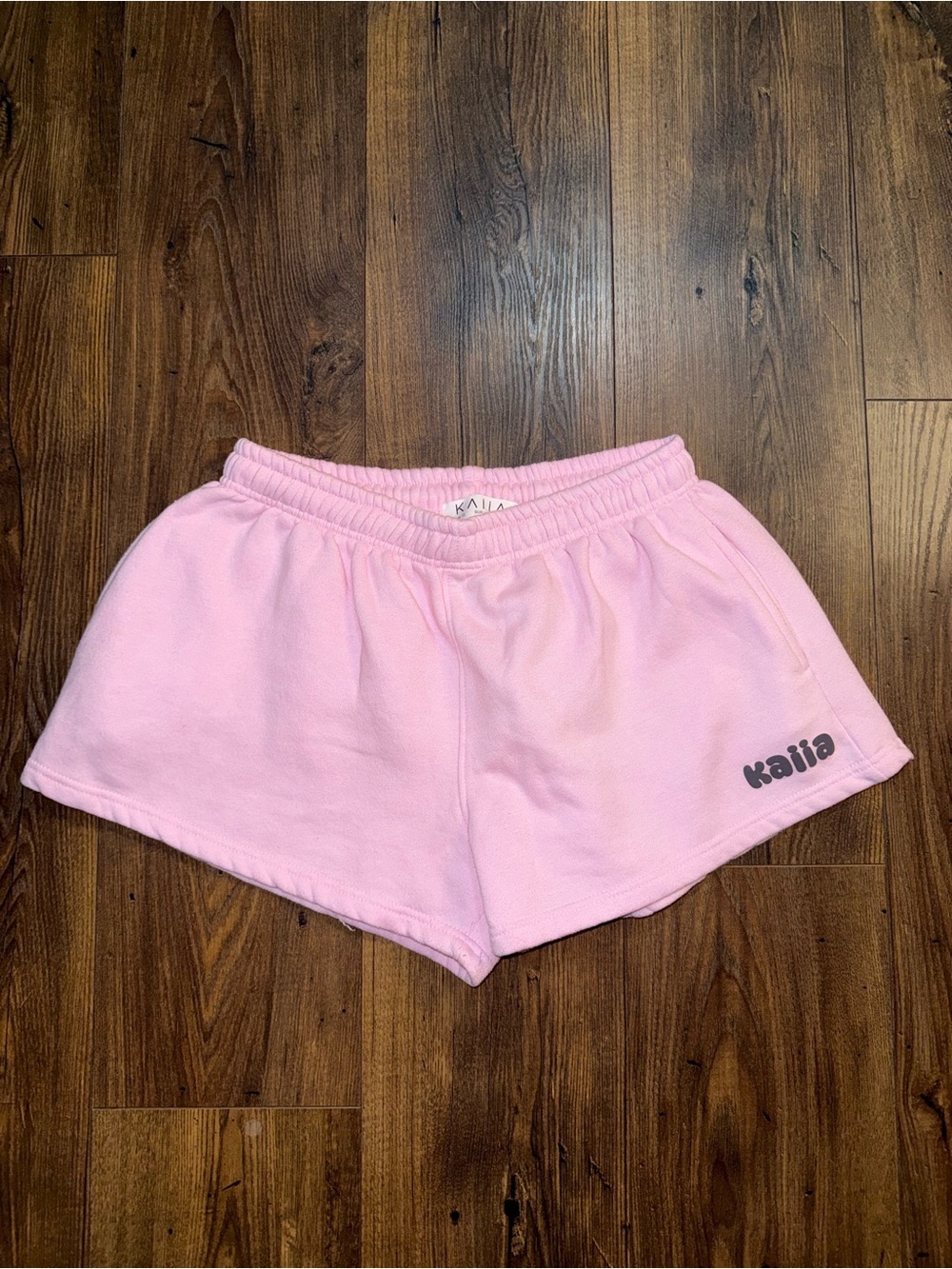KAiiA Women’s Pink Fleece Lounge Sweat Shorts Casual Cozy Drawstring Size 8